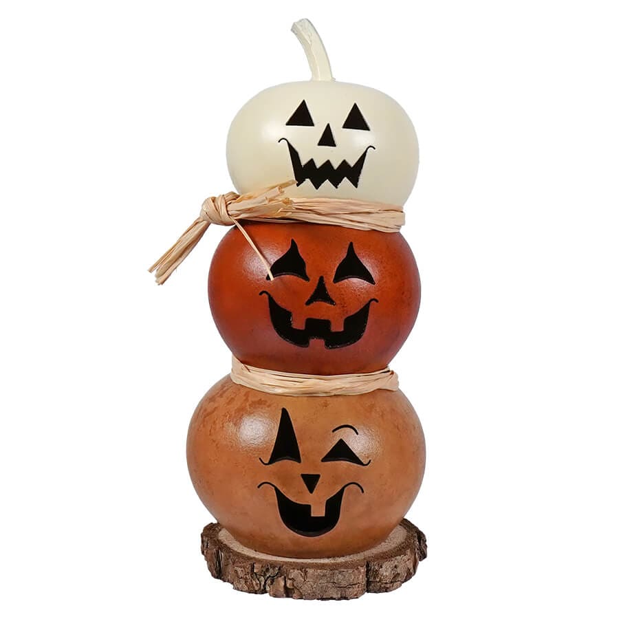 Tiny Jack Gourd Stack - Halloween