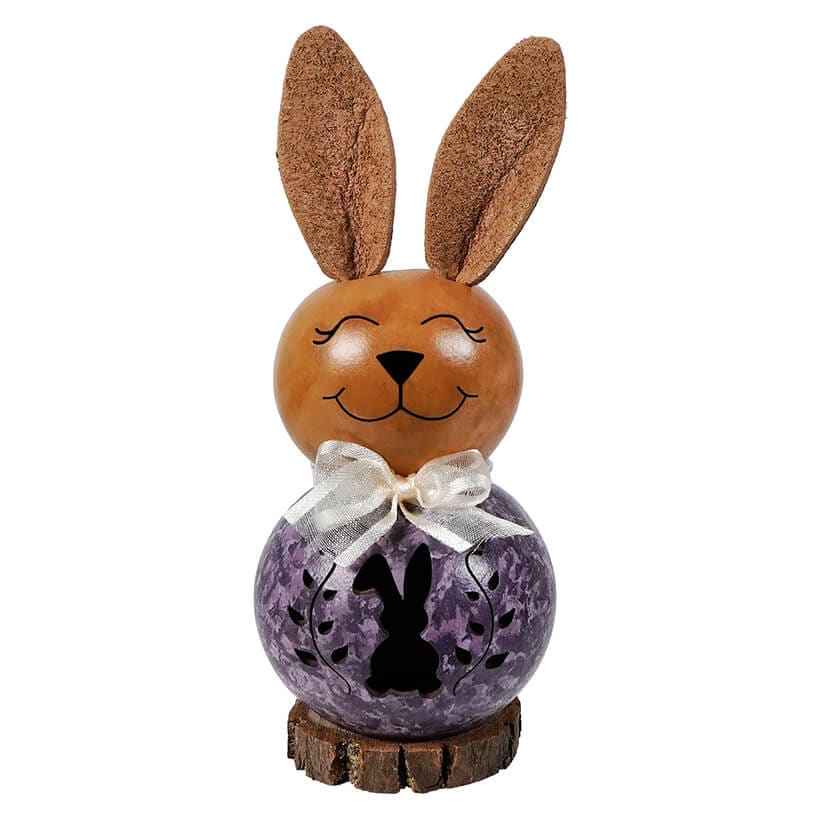 Tiny Purple Willow Bunny With Bunny Cutout - Easter