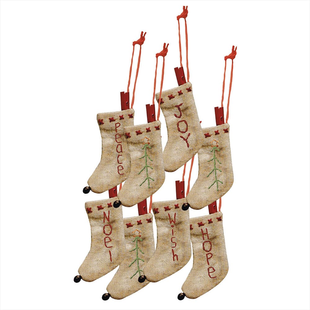 Tiny Stocking Ornaments Set/8