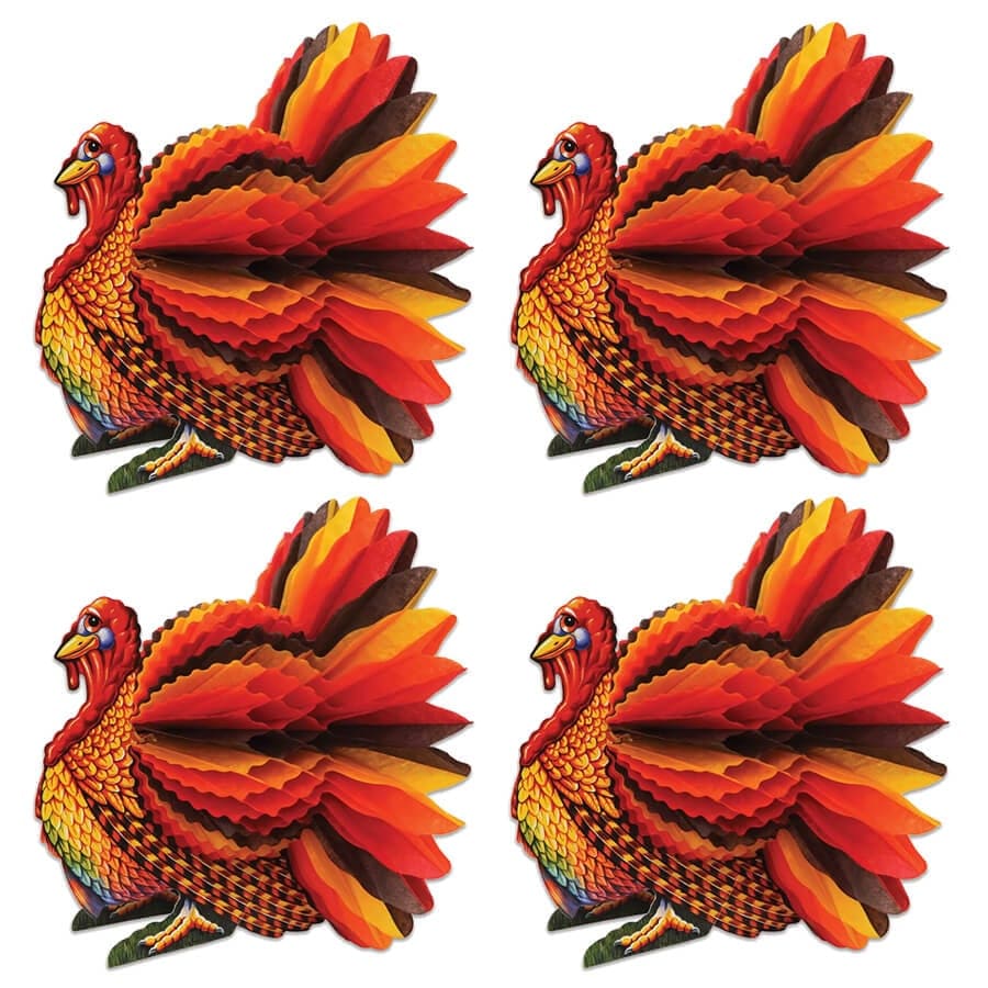 Tissue Turkey Centerpieces Set/4