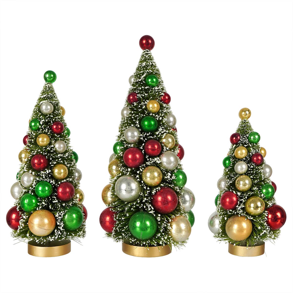 Traditional Bottle Brush Trees Set/3