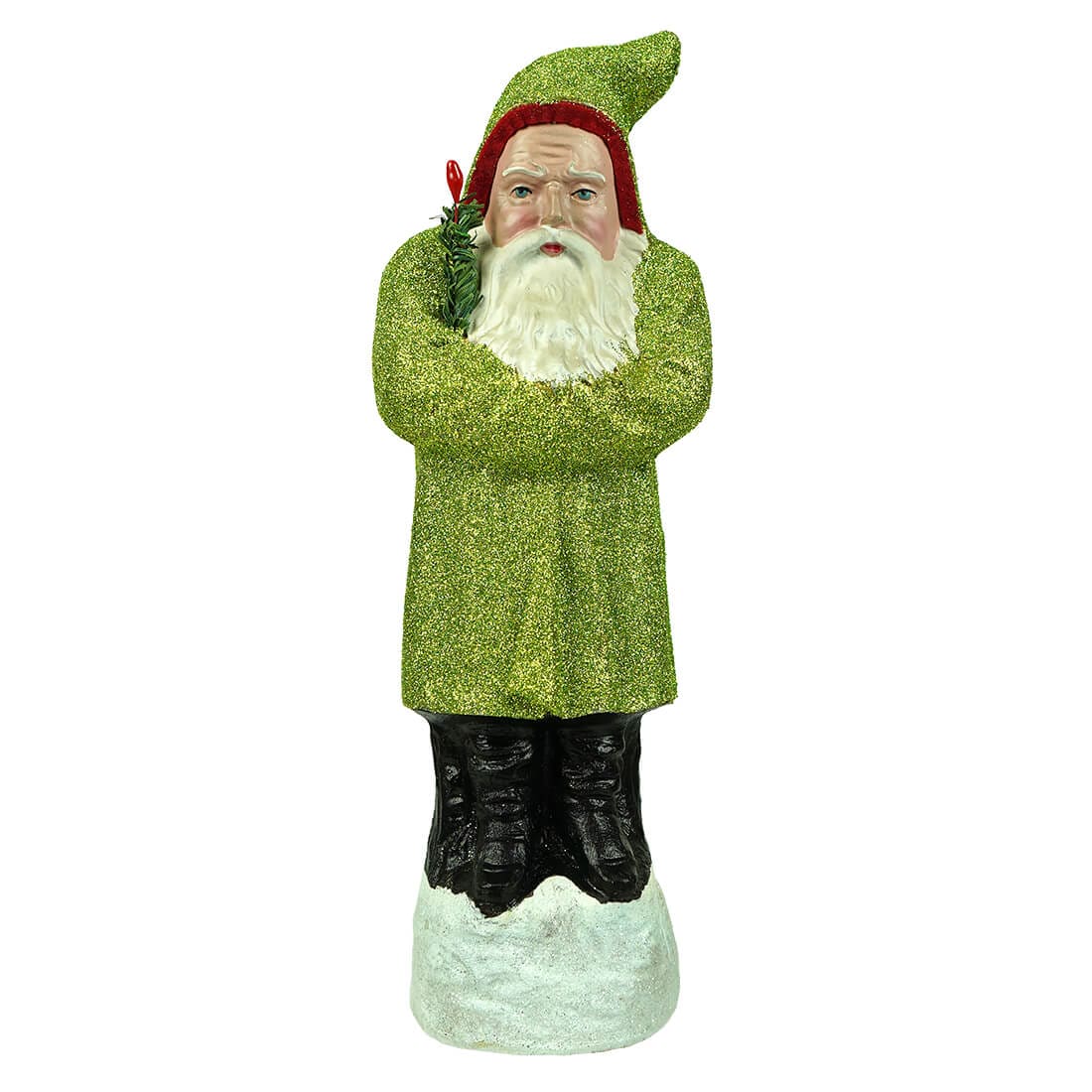 Traditional Large Shimmering Lime Green Belsnickle