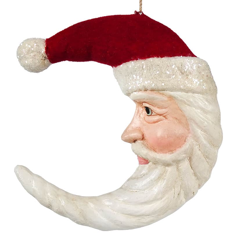 Traditional Santa Moon Ornament