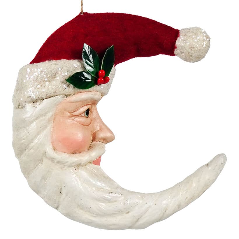 Traditional Santa Moon Ornament