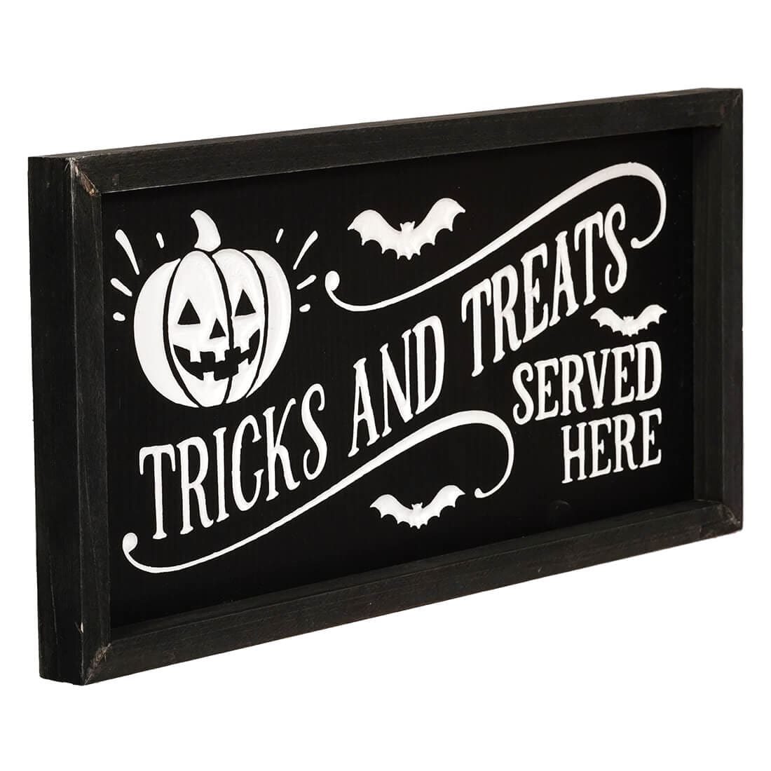 Tricks And Treats Wood Engraved Sign