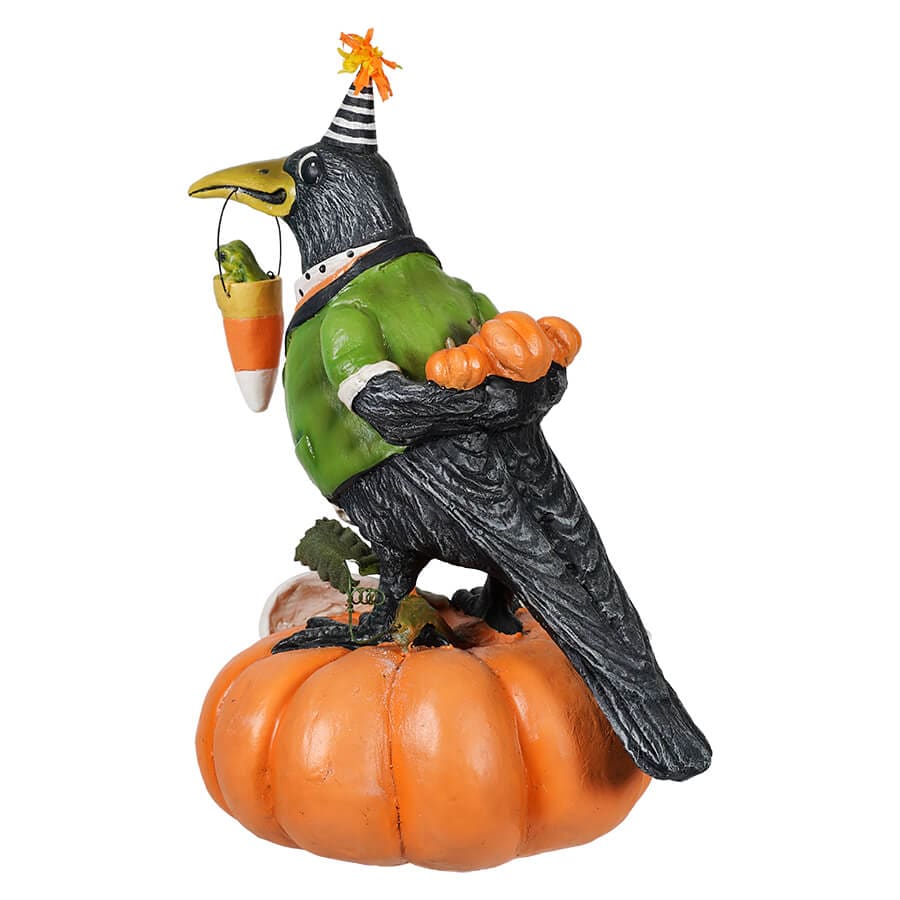 Tricky Crow On Pumpkin