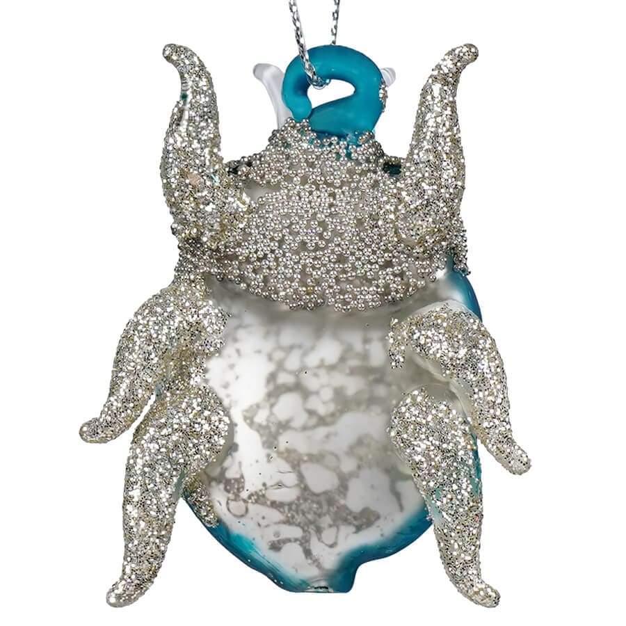 Turquoise Gold & Silver Pastel Beetle Ornament - Ornaments