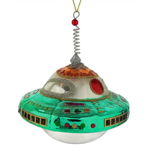 Turquoise UFO Ornament