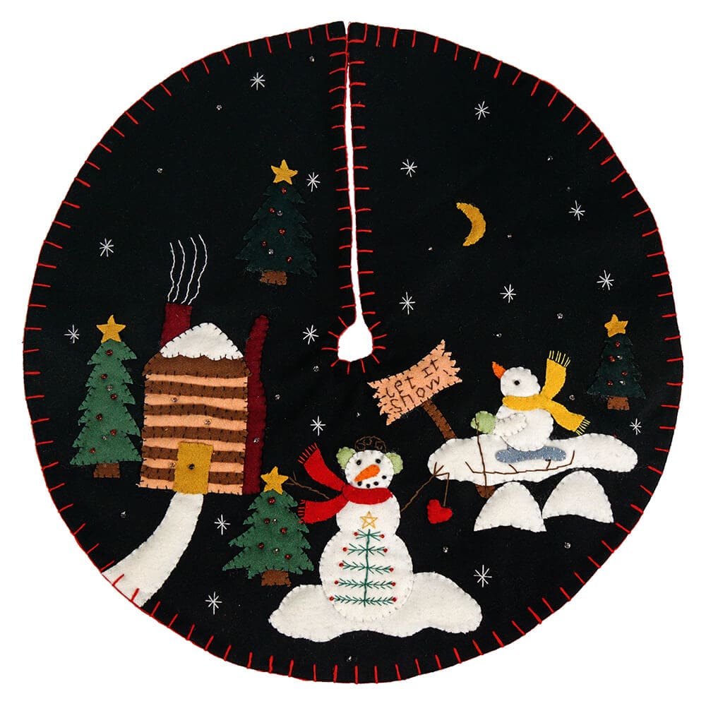 Two Snowmen "Let It Snow" Tree Skirt