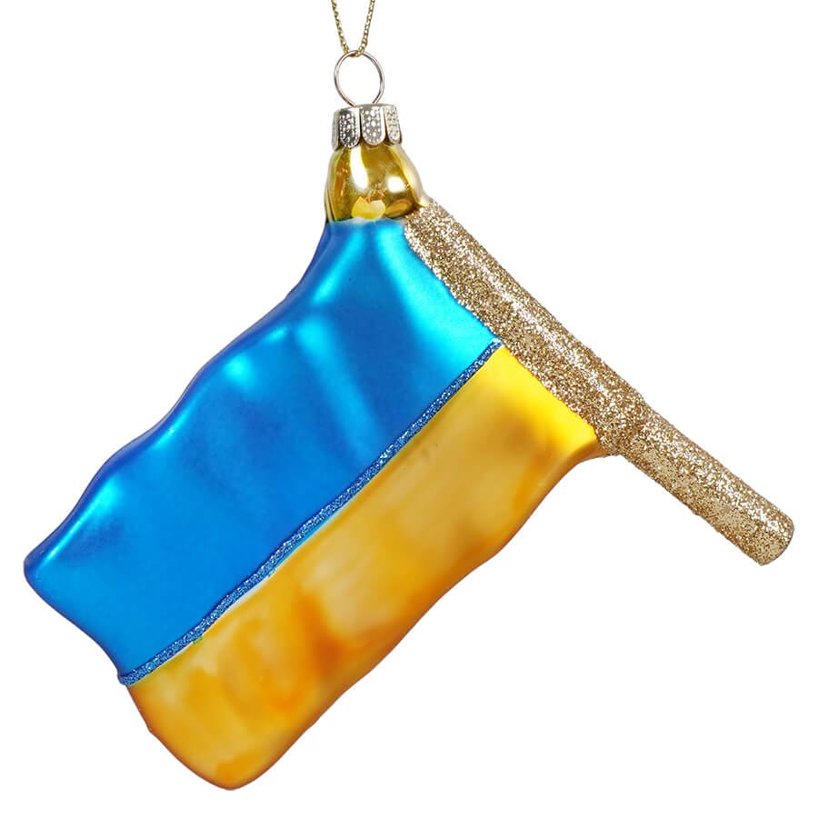 Ukrainian Flag Glass Ornament - Ornaments