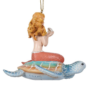 Under The Sea Mermaid Riding Sea Turtle Ornament