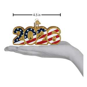 Usa 2026 ornament glitter ornament shaped like 2026 with red white stripes and blue stars for world christmas celebration