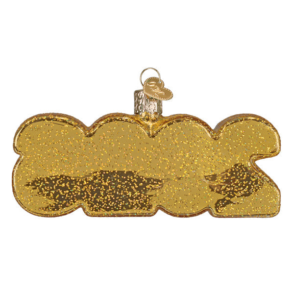 Golden glitter ornament 2025 with metallic cap and loop perfect for world christmas and special year decor