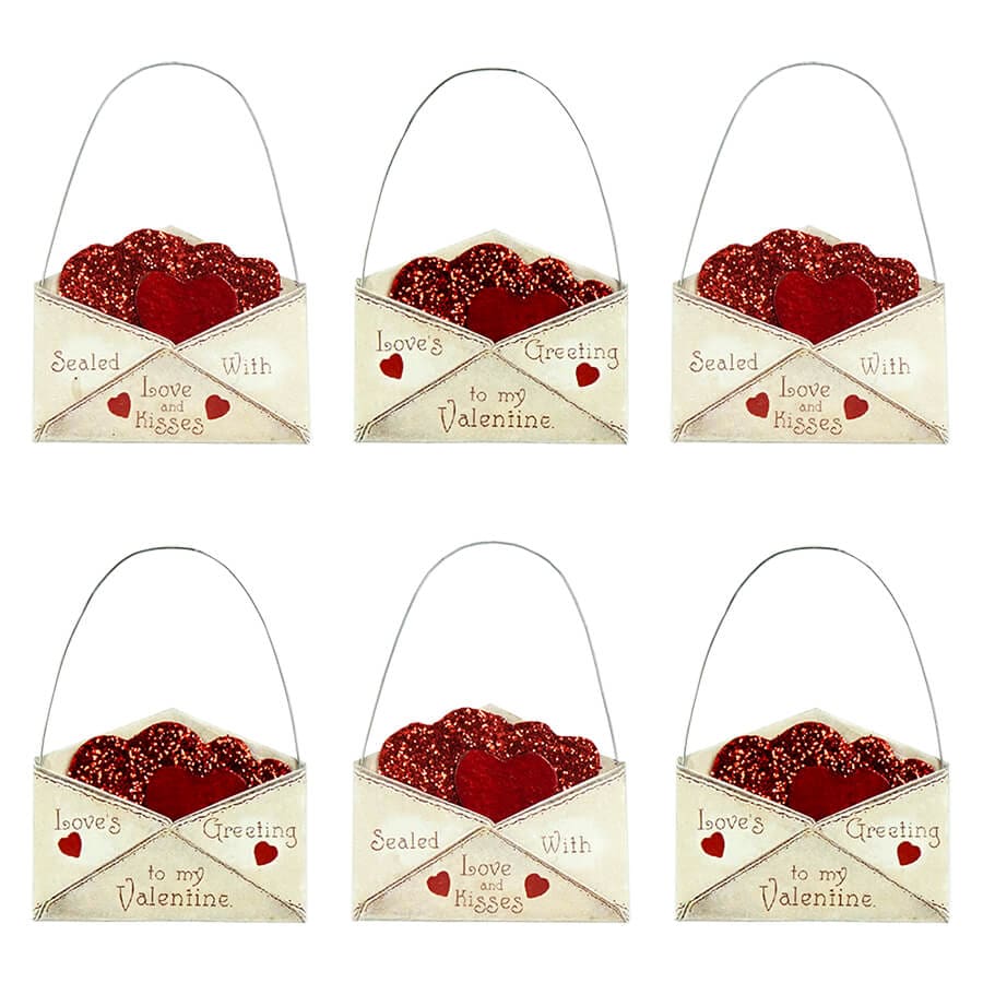 Valentine Envelope Ornaments Set/6