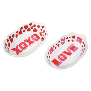 Valentine Scalloped Melamine Dishes Set/2
