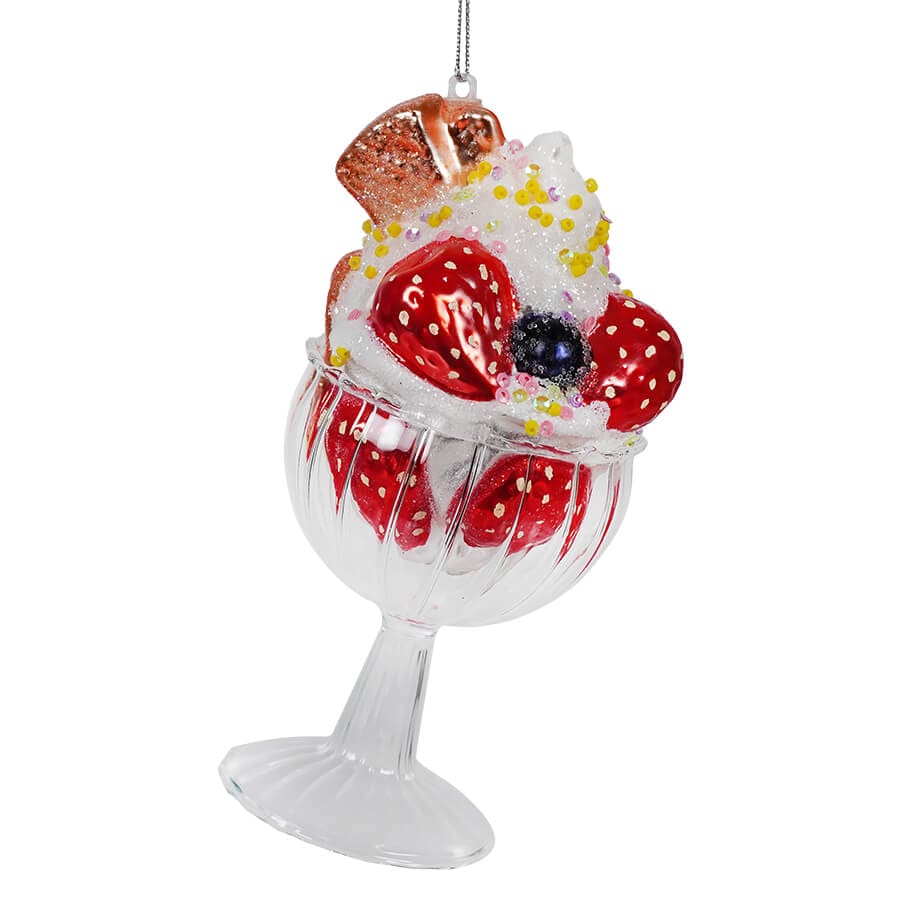 Vanilla Strawberry Sundae Ornament - Ornaments