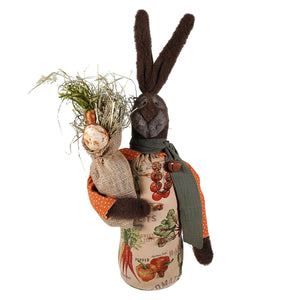 Veggie Brown Bunny Holding Sack Of Goods - Easter