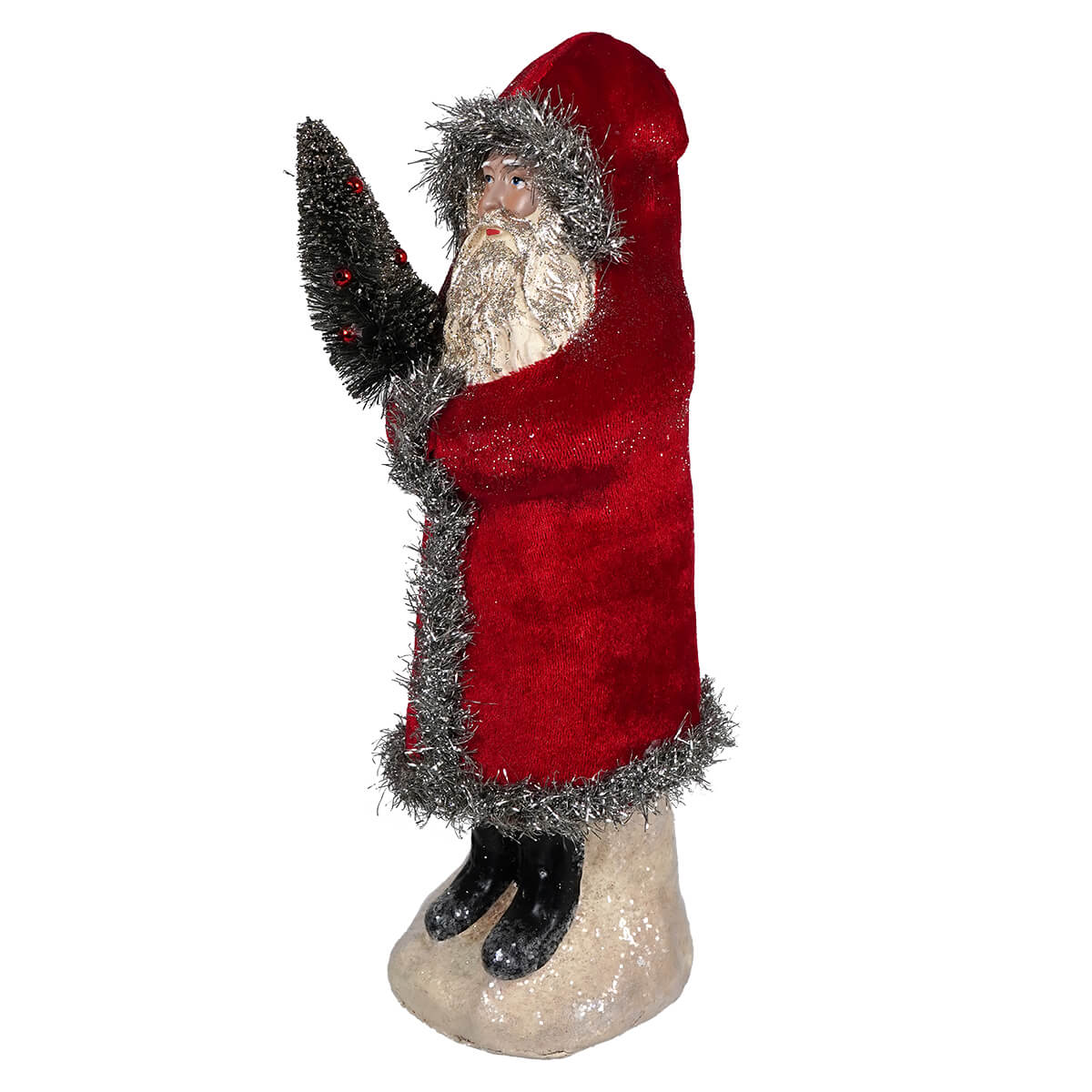 Velvet Red Belsnickle with Tree - Christmas