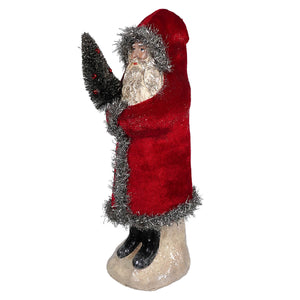 Velvet Red Belsnickle with Tree - Christmas
