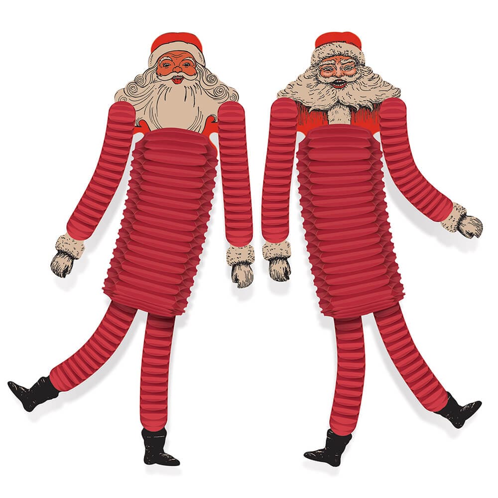 Vintage Christmas Santa Tissue Dancers Set/2