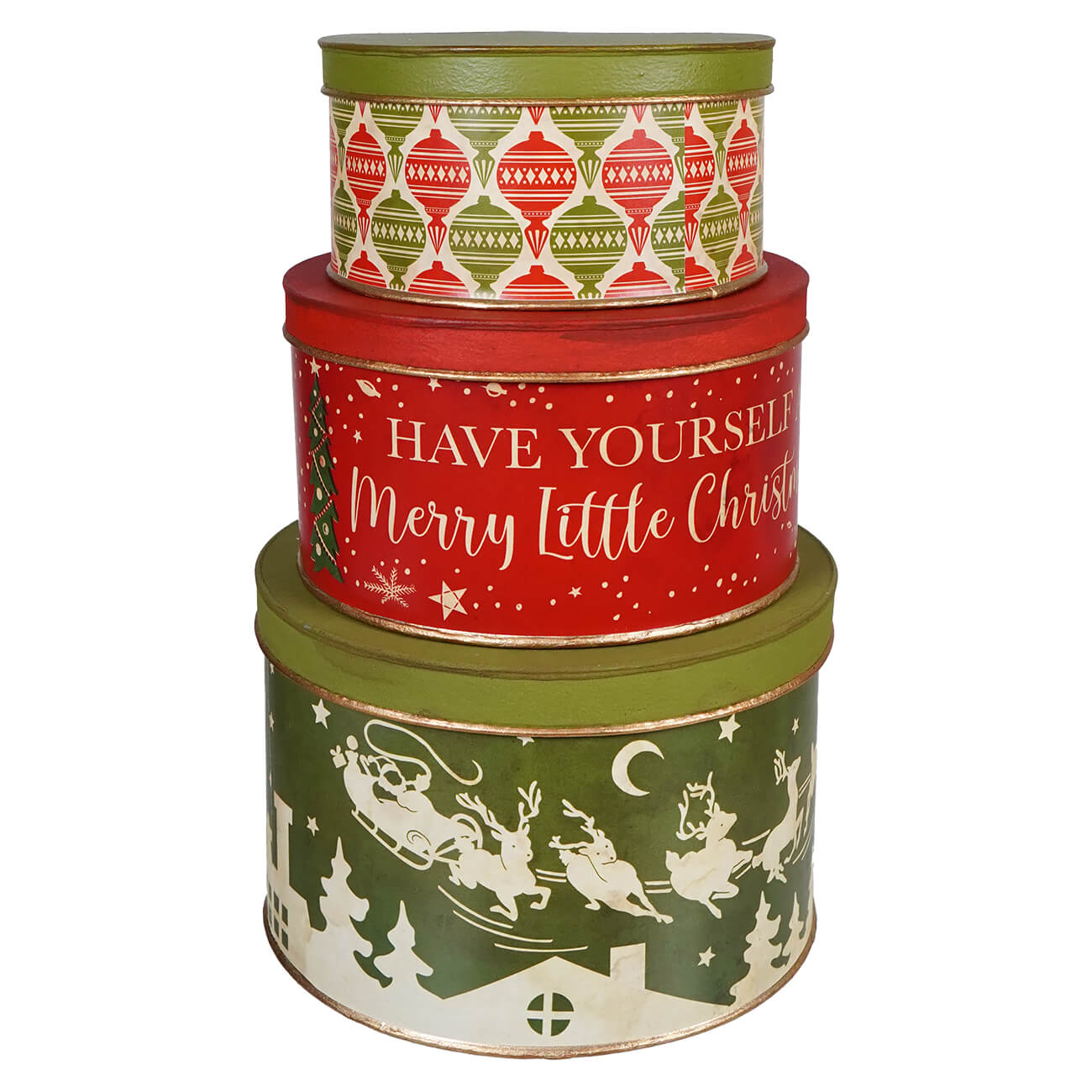 Vintage Christmas Tins Set/3 - Christmas