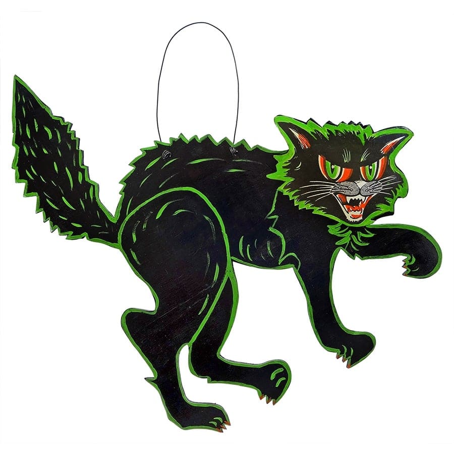 Vintage Green Scaredy Cat Hanger