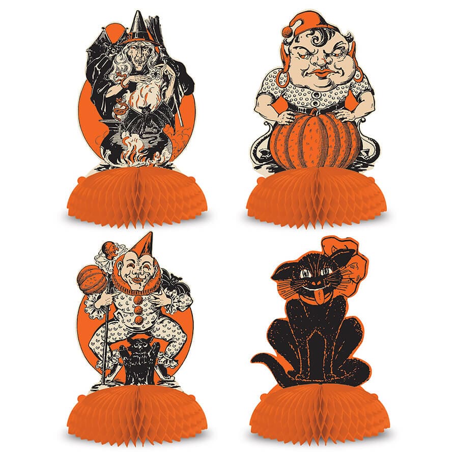 Vintage Halloween Centerpieces Set/4