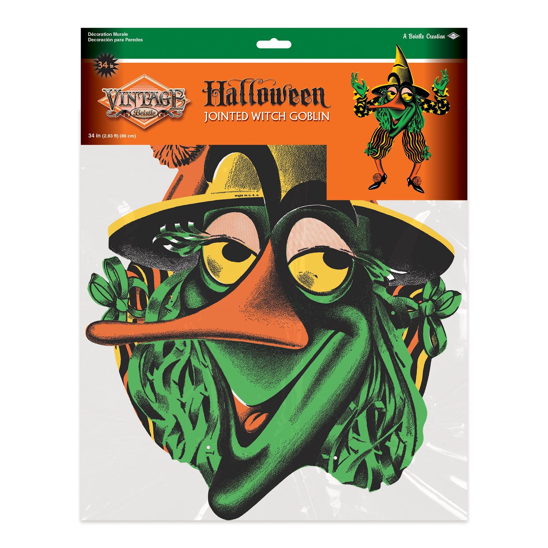 Vintage Halloween Jointed Witch Goblin - Halloween