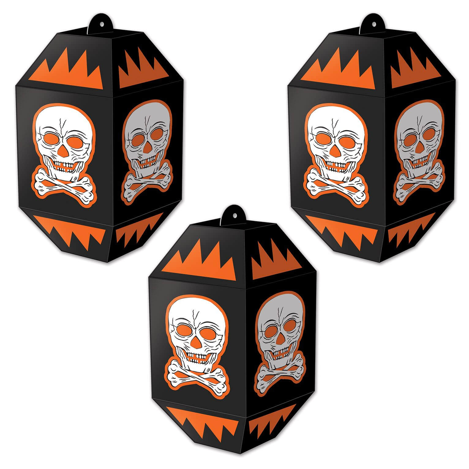 Vintage Halloween Skull Paper Lanterns Set/3 - Halloween