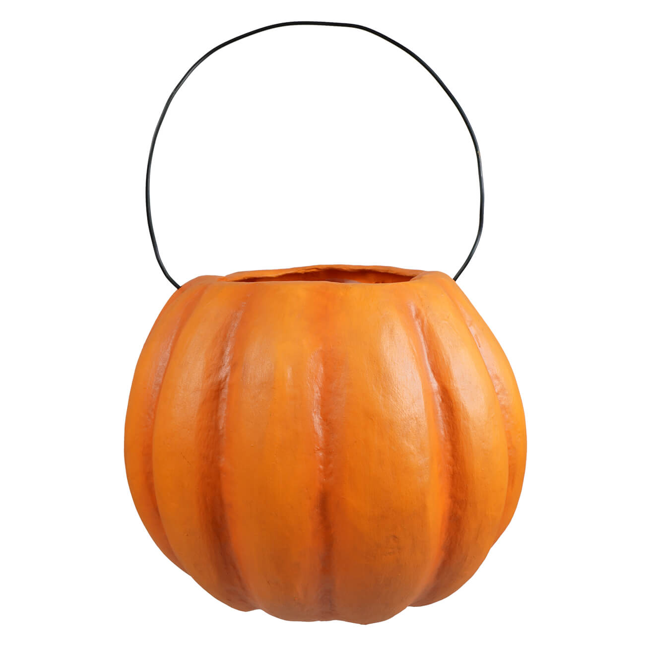 Orange vintage mad pumpkin bucket halloween buckets with black wire handle for halloween pumpkins and gourds
