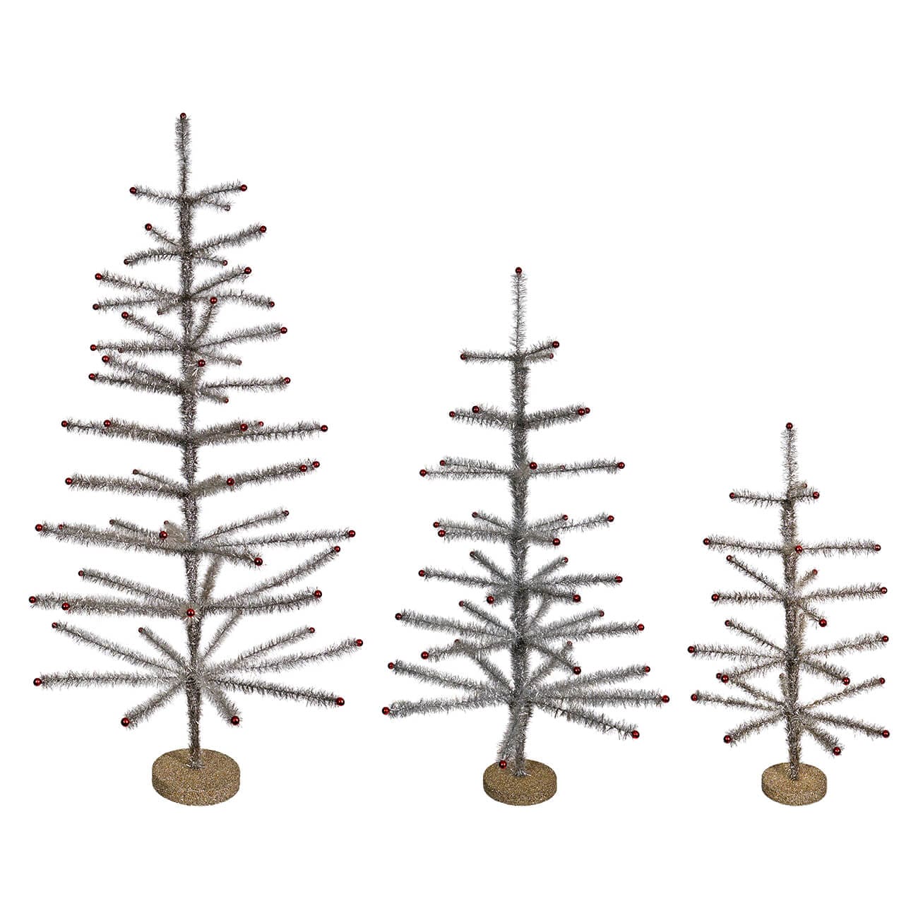 Vintage Reproduction Tinsel Trees Set/3