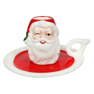 Vintage Santa Candle Holders Set/2