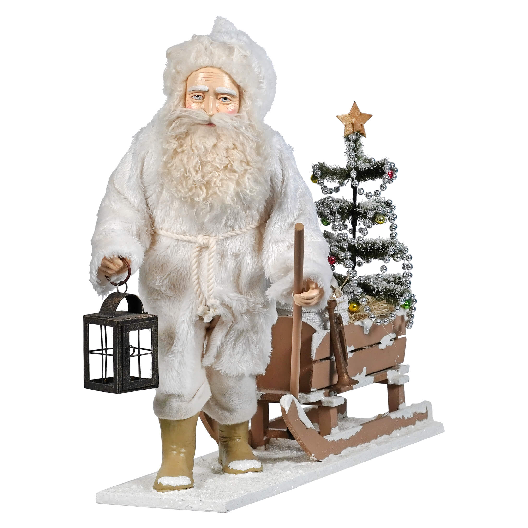 Vintage Santa Pulling Sled - Christmas