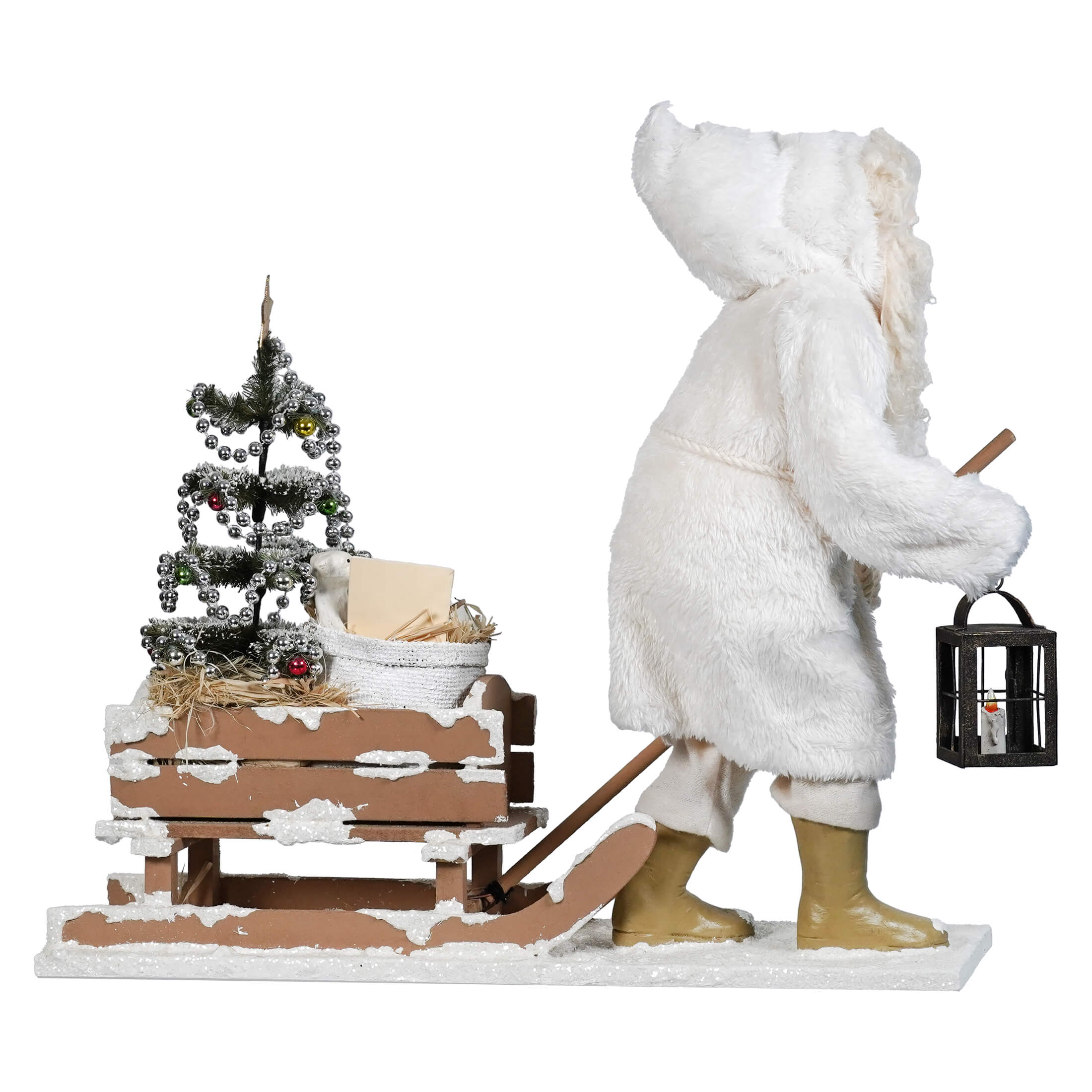 Vintage Santa Pulling Sled - Christmas