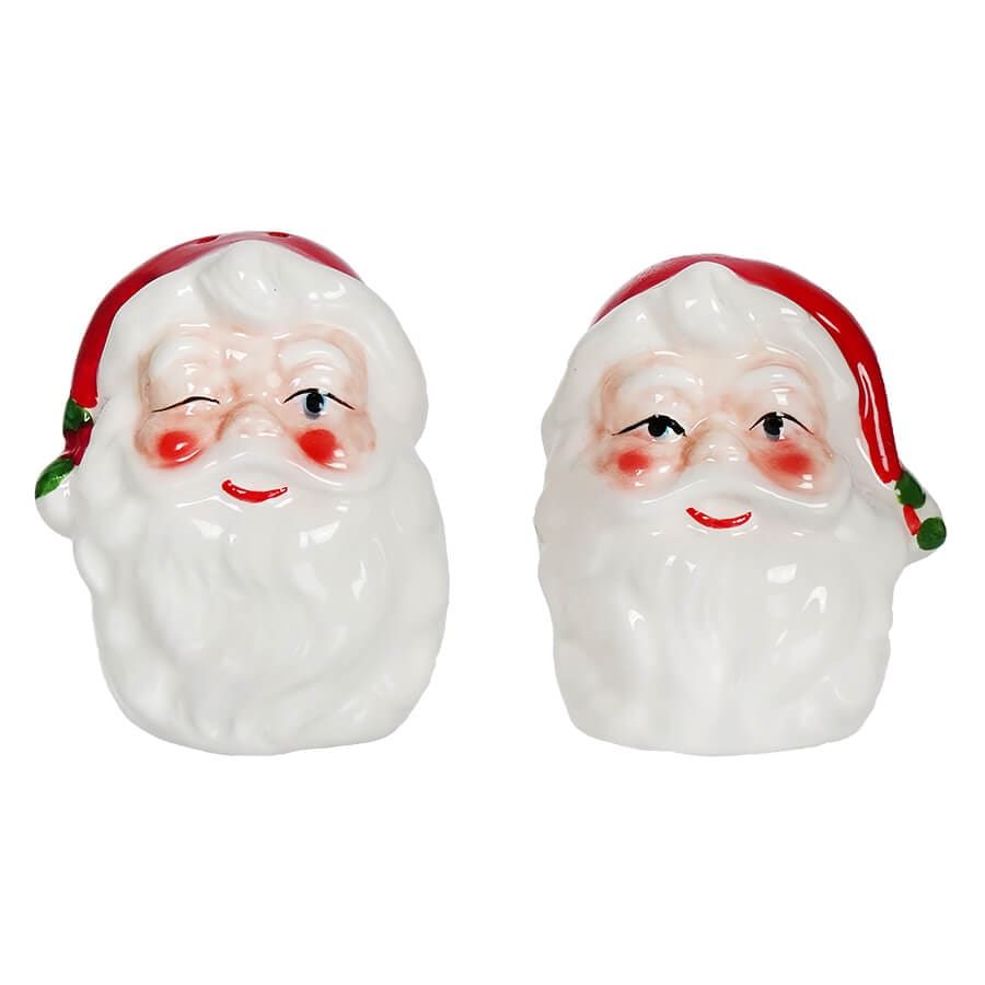 Vintage Santa Shaped Salt & Pepper Shakers Set/2