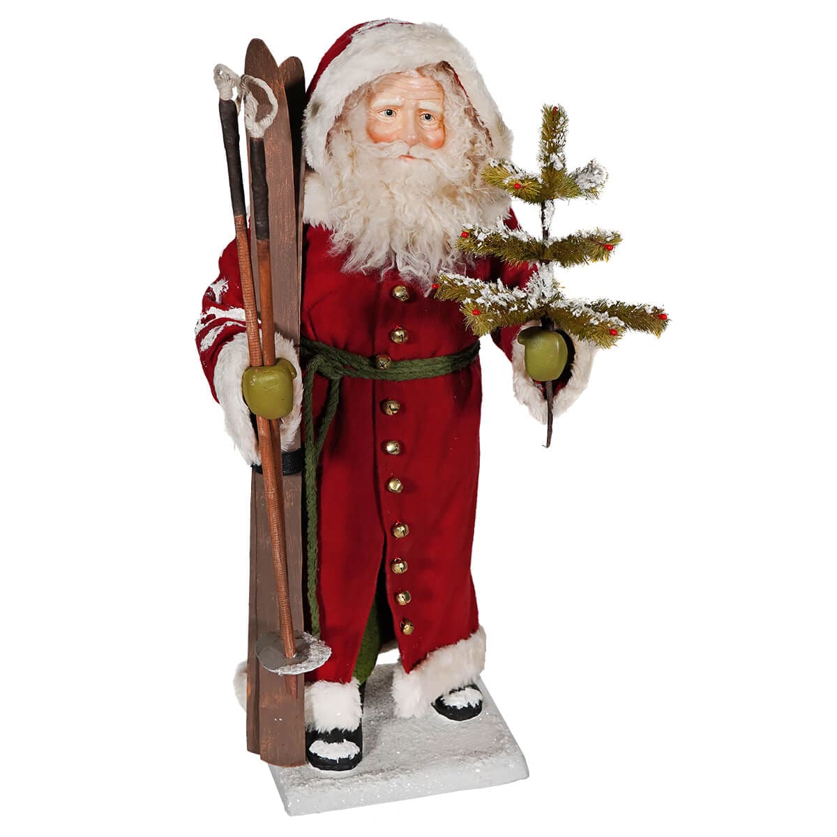 Vintage Santa with Skis