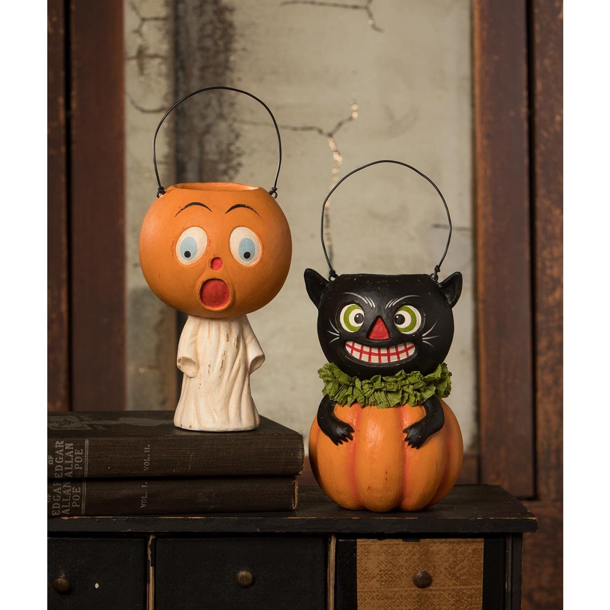 Vintage Scaredy Pumpkin Head Ghost - Halloween