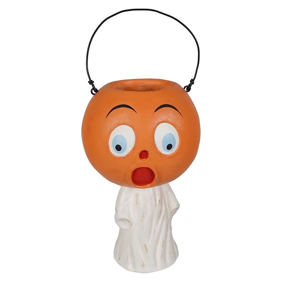 Vintage Scaredy Pumpkin Head Ghost - Halloween