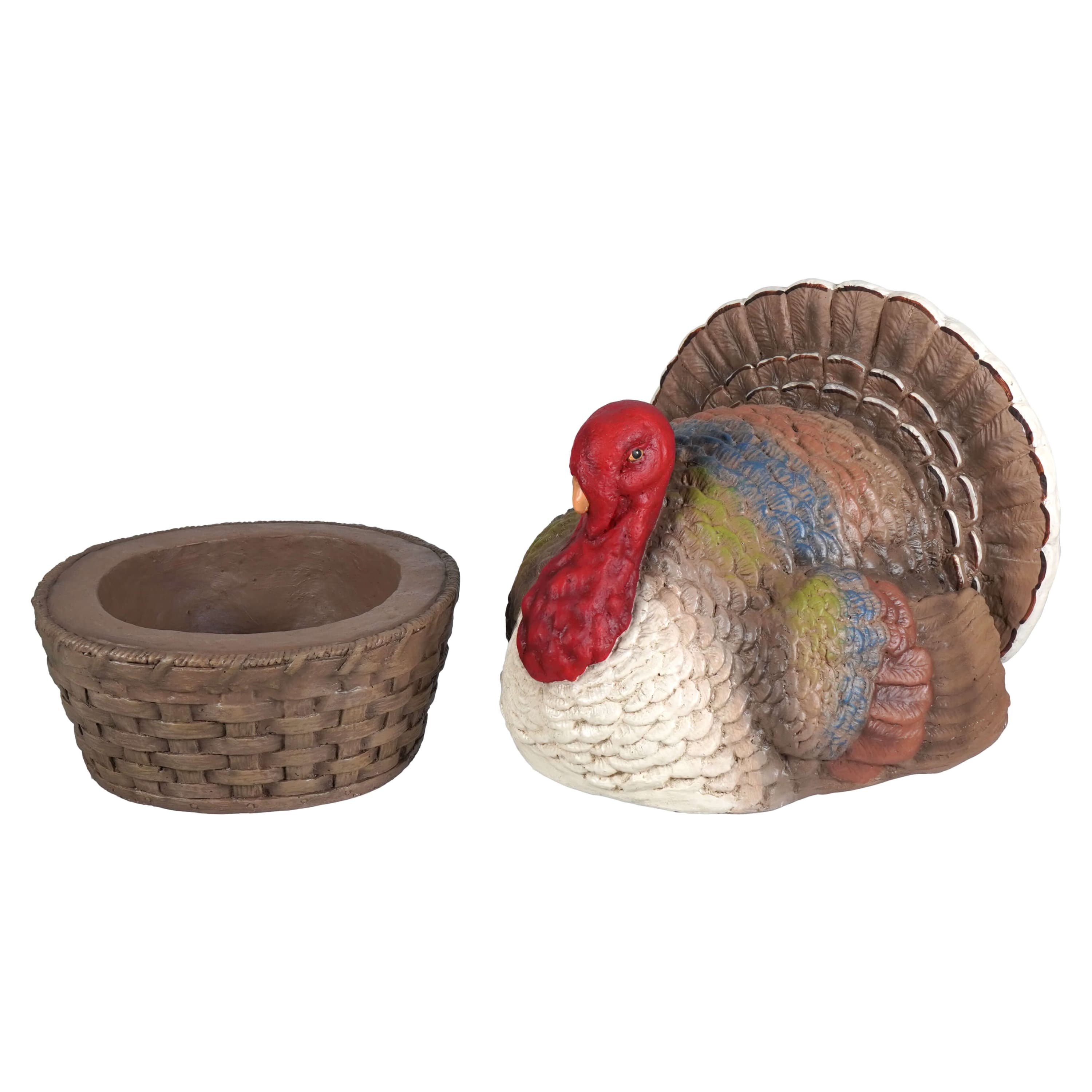 Vintage Turkey In Basket Container - Thanksgiving