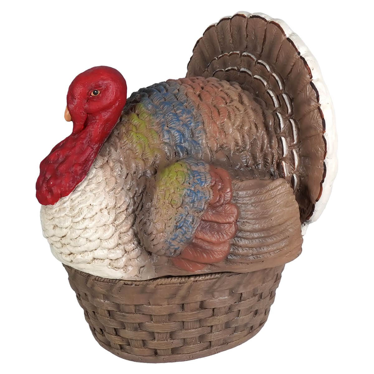 Vintage Turkey In Basket Container - Thanksgiving