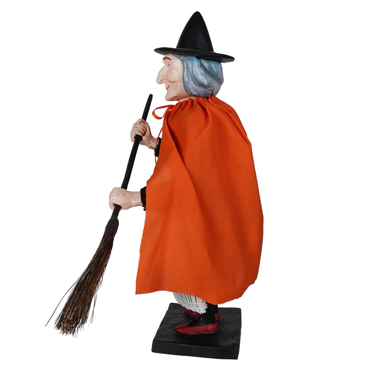 Vintage Witch Holding Broom Container - Halloween