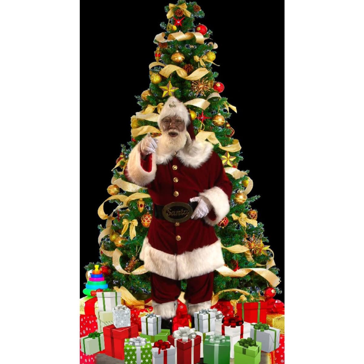 Virtual Black Santa Pro-FX Projector Decor Kit