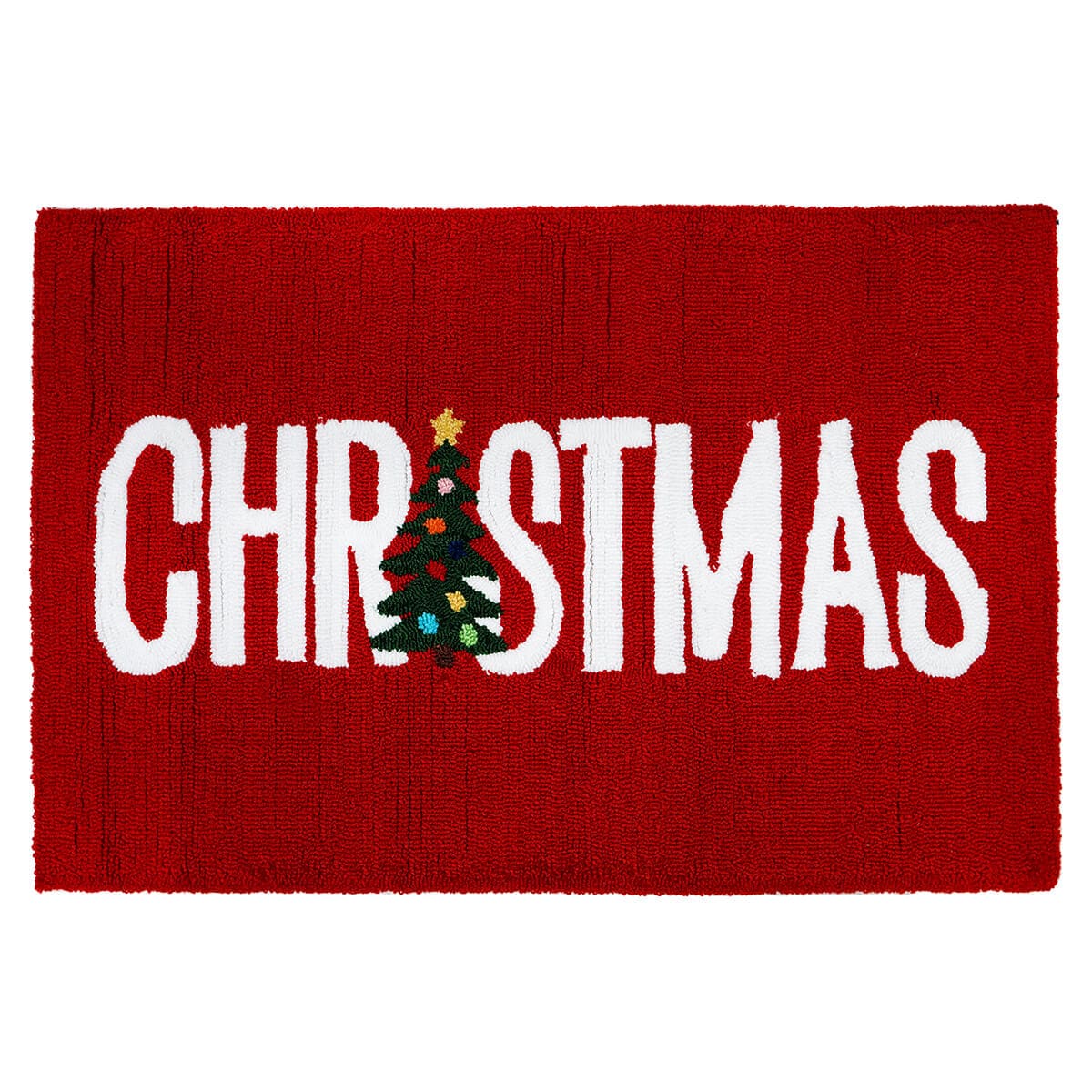 Washable Hooked Christmas Rug