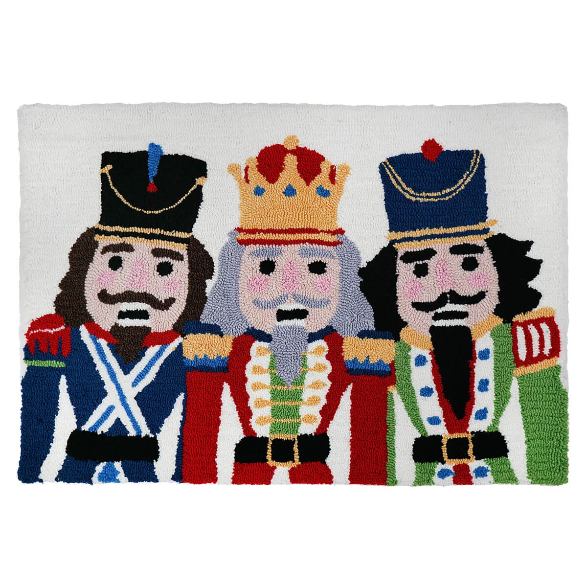 Washable Hooked Nutcracker Trio Rug