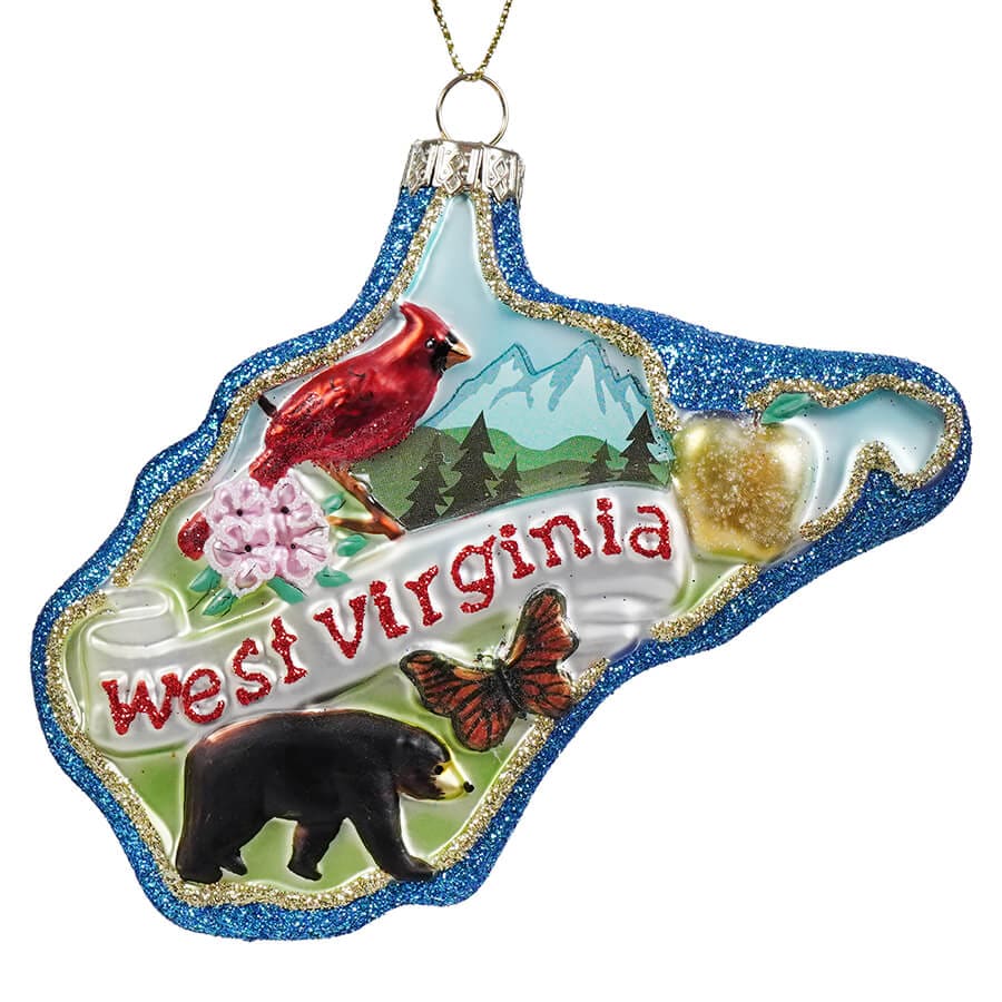 West Virginia Glass Ornament - Ornaments