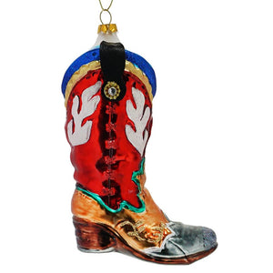 Western Red Boot Ornament