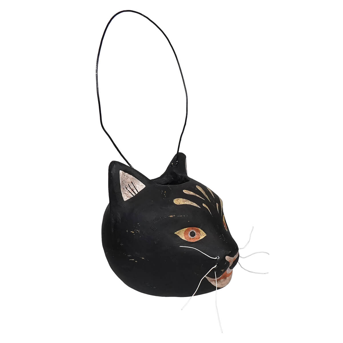 Whiskered Black Cat Bucket - Halloween