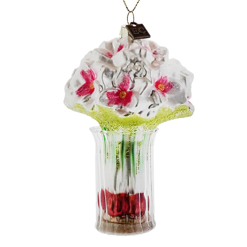 White Amaryllis In Vase Ornament