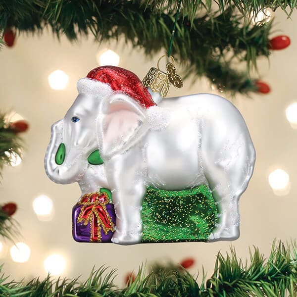 White Elephant Ornament