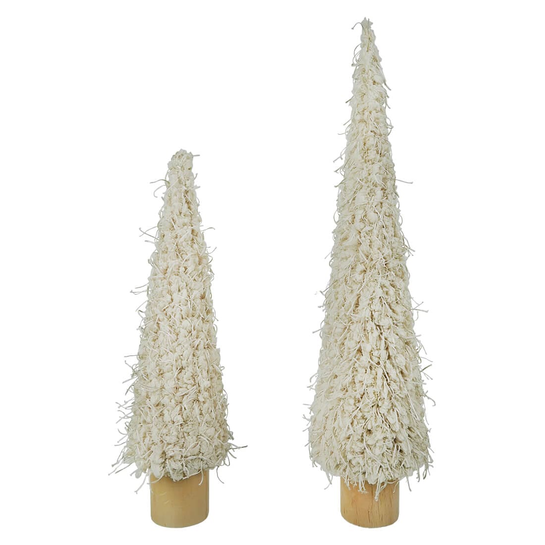 White Fluffy Fabric Trees Set/2